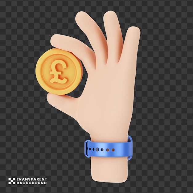 creative concept hand gesture Holding money Coin