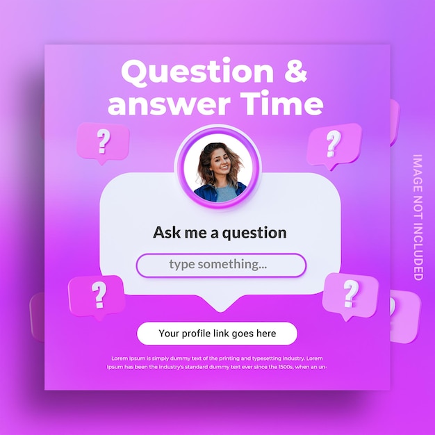 Creative concept question and answer time for social media post instagram template