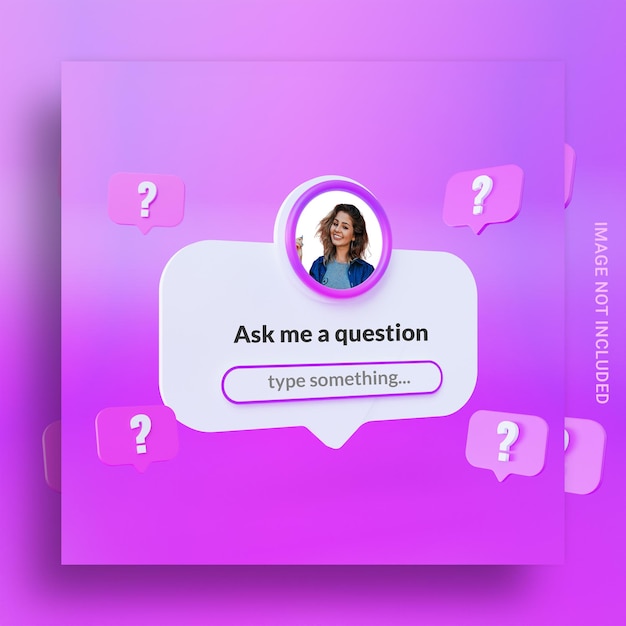 Creative concept question and answer time for social media post instagram template