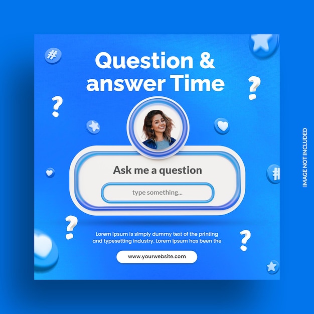 Creative concept question and answer time for social media post instagram template