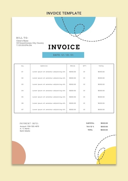 PSD creative consultant invoice template for excel design image