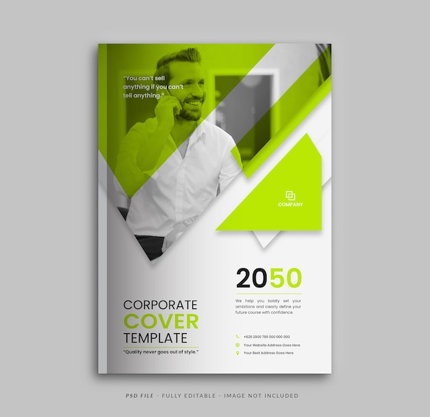 PSD creative corporate book cover design and annual report cover template a4 size for brochure design