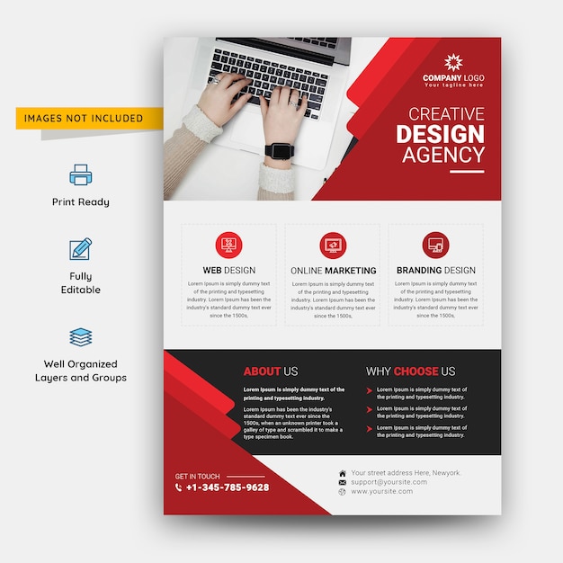 Creative design agency flyer template