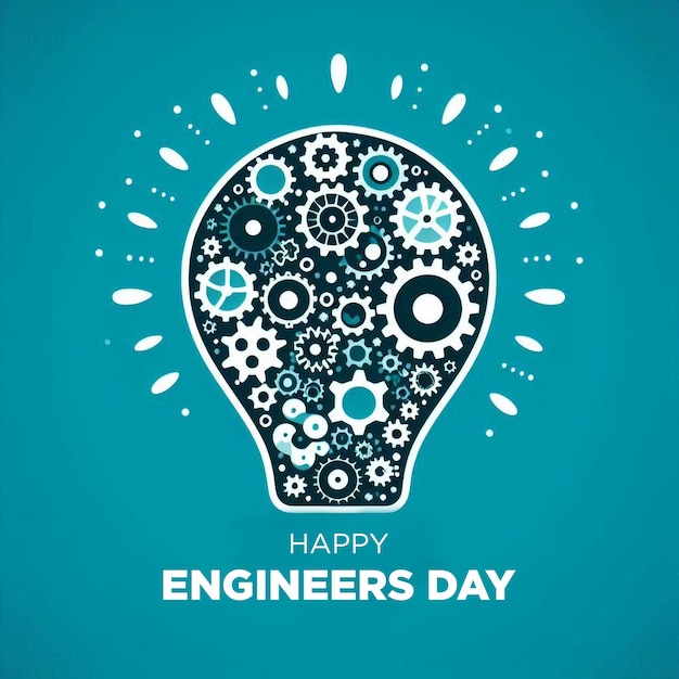 PSD creative design for engineers day with bulb