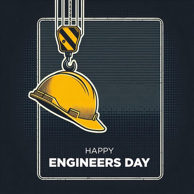 PSD creative design for engineers day with yellow hat