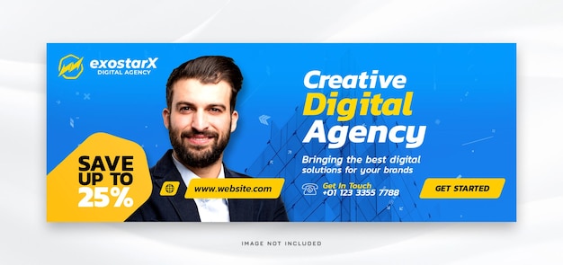 Creative digital agency facebook corporate timeline cover or web banner template