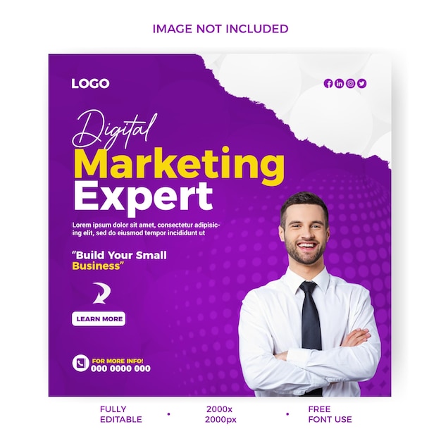 Creative digital marketing agency business social media post Instagram banner template design