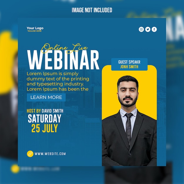 PSD creative digital marketing live webinar and corporate social media post templates