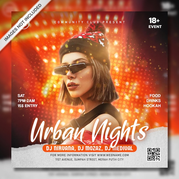 Creative dj party promotion instagram post template