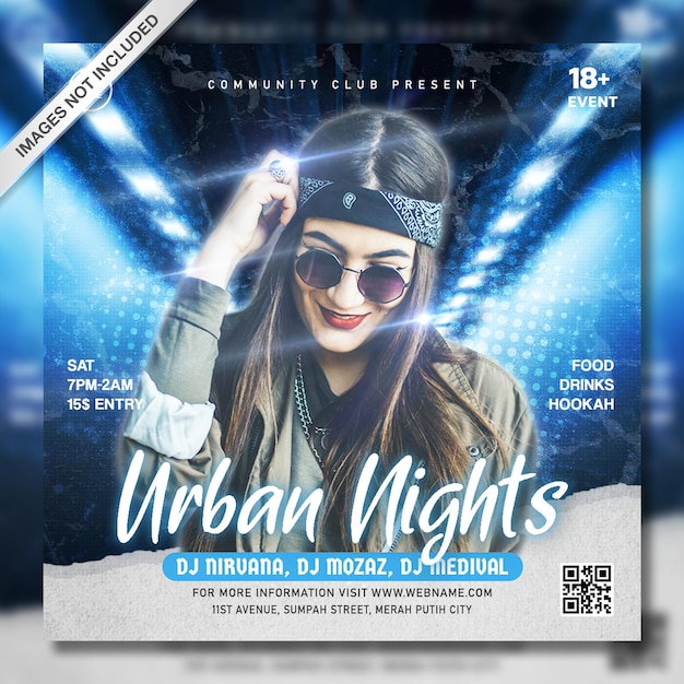 Creative dj party promotion instagram post template