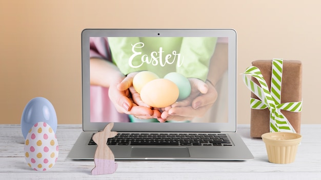 Creative easter mockup composition