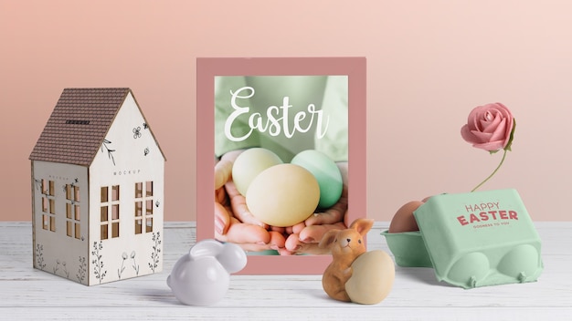 Creative easter mockup composition