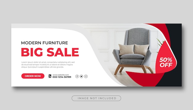 Creative facebook cover design for furniture sale or web banner template