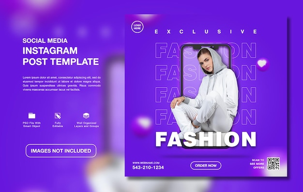 Creative fashion sale promotion instagram post template