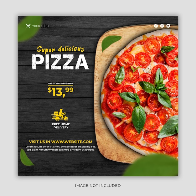 Creative fast food social media promotion and instagram facebook banner post design template