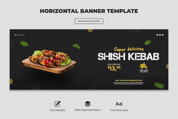 Creative fast food social media promotion and instagram facebook horizon banner post design template