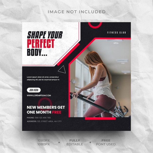 Creative Fitness Gym Social Media Design Template