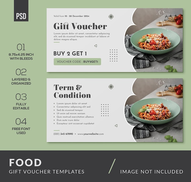 Creative Food Gift Voucher Design Templates