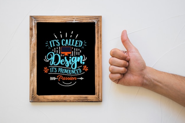 Creative frame mockup with quote concept