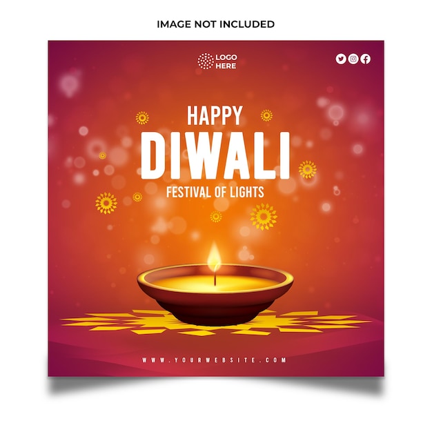 Creative Happy Diwali social media post