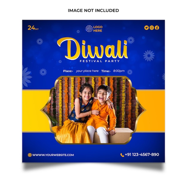 Creative Happy Diwali social media post