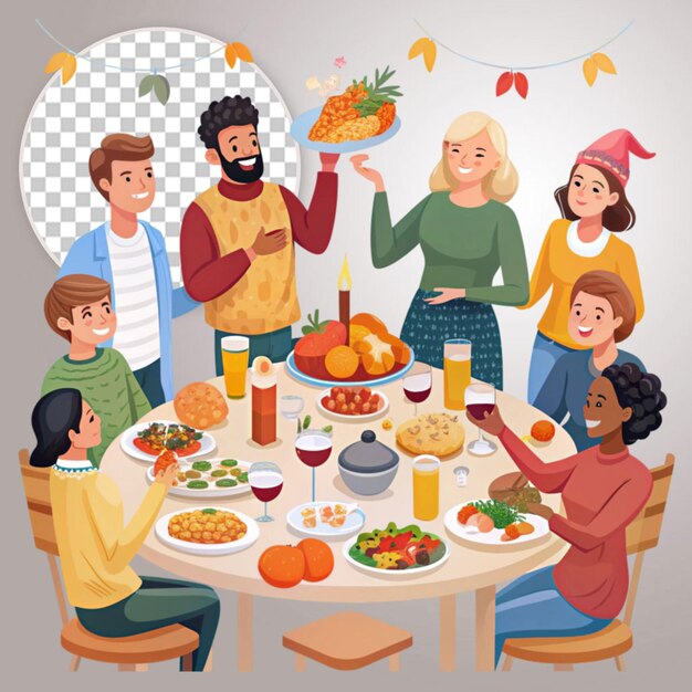 PSD creative happy thanksgiving day celebrations on transparent background