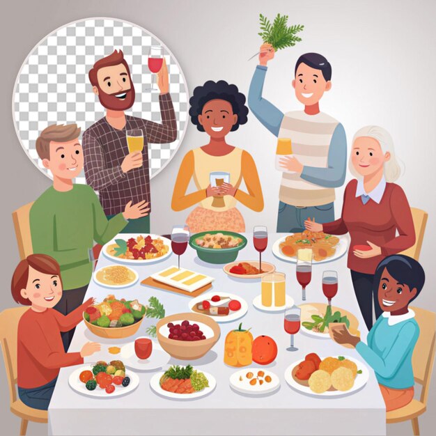 Creative Happy thanksgiving day celebrations on transparent background