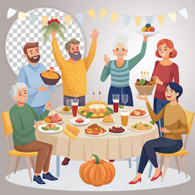 PSD creative happy thanksgiving day celebrations on transparent background