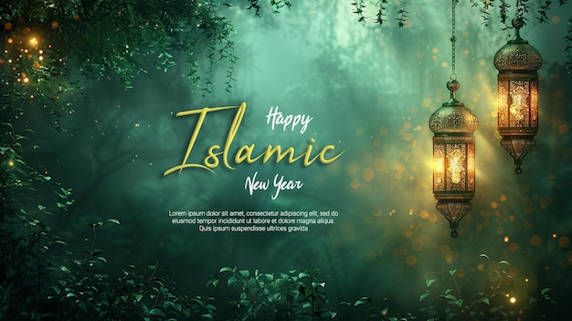 PSD creative islamic or arabic new year design celebration