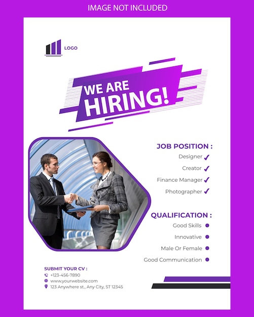 PSD creative job hiring poster for social media