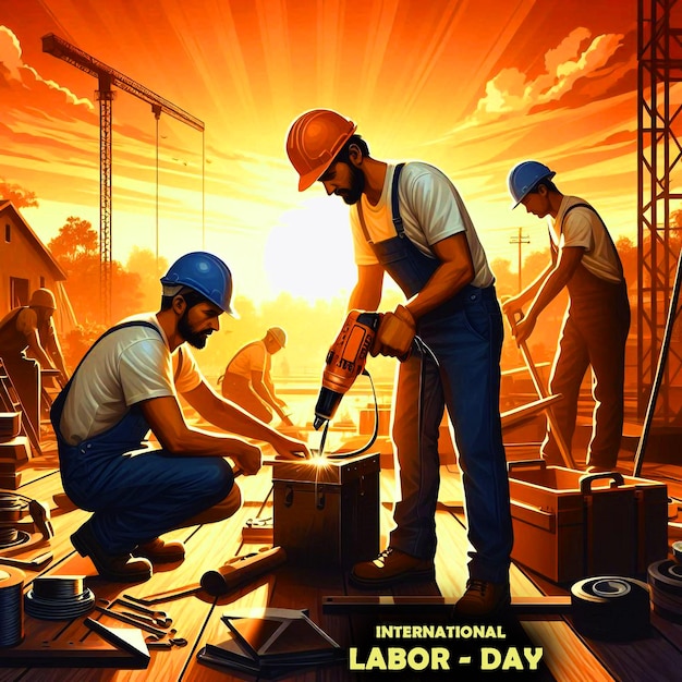 Creative labor day banner