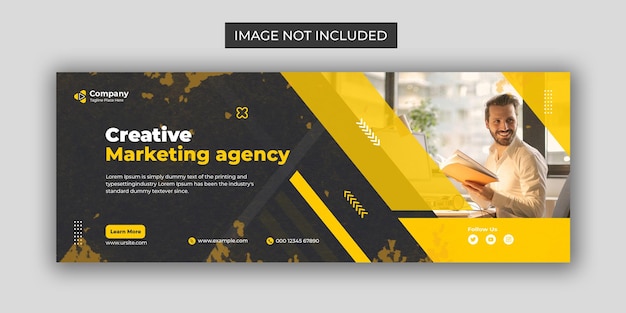 Creative marketing agency facebook cover page and web banner template