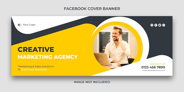 Creative marketing agency facebook cover and web banner template