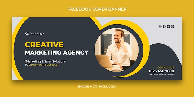 Creative marketing agency facebook cover and web banner template