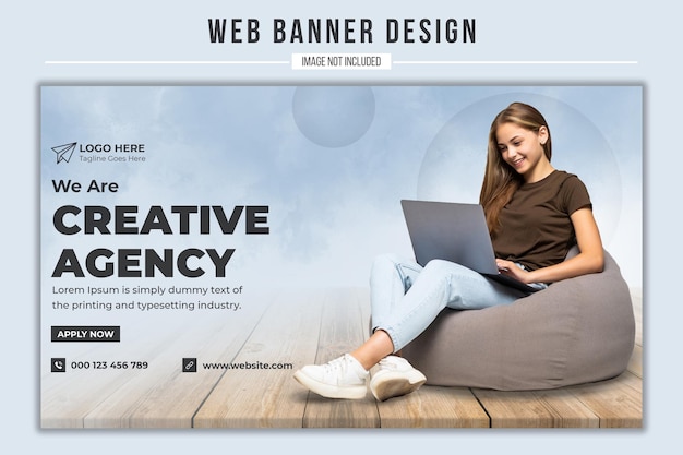 Creative marketing agency social media large web banner design