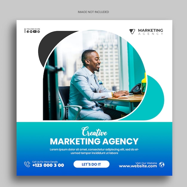 PSD creative marketing agency social media post template