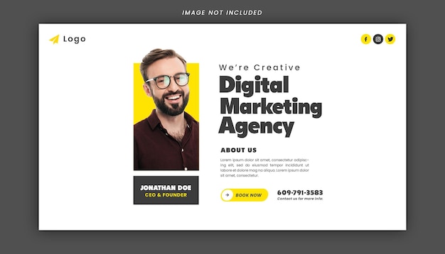 PSD creative marketing agency web banner psd template