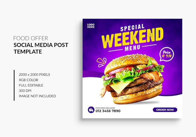 Creative marketing social media and instagram post template