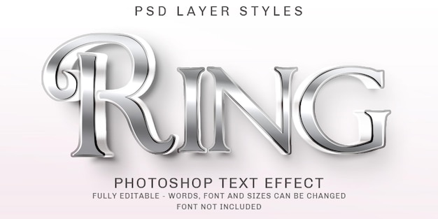 PSD creative metallic text effect