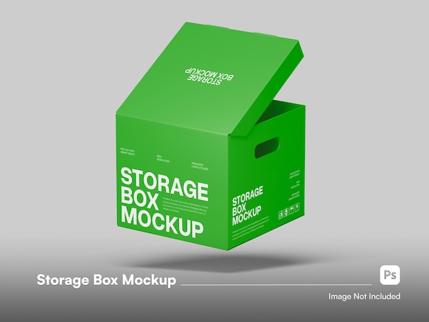 Creative Minimalist Floating Storage Box 3D Isolated Mockup