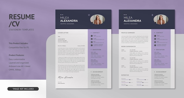 Creative Modern CV Resume Design PSD Templates