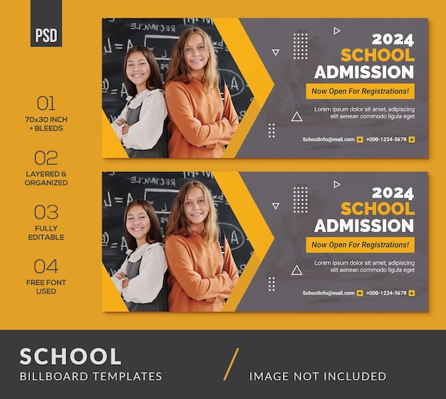 Creative Modern Kids School Billboard Design Templates