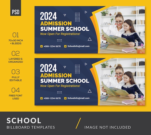 Creative Modern Kids School Billboard Design Templates