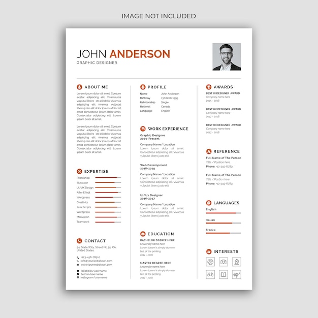 Creative and modern resume or cv template