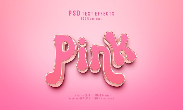 Creative Pink 3d editable text effects layer style mockup template