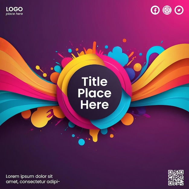 Creative poster template with vibrant color