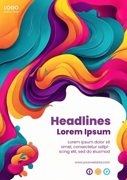 Creative poster template with vibrant color