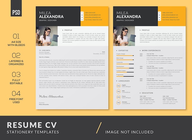 Creative Professional CV Resume and Cover Letter Templates