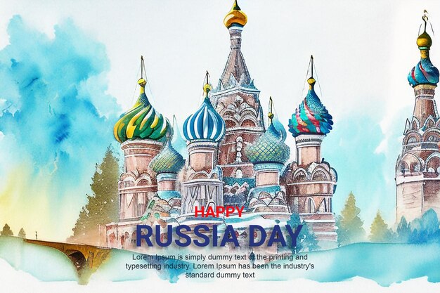 Creative PSD Design for National Day Russia