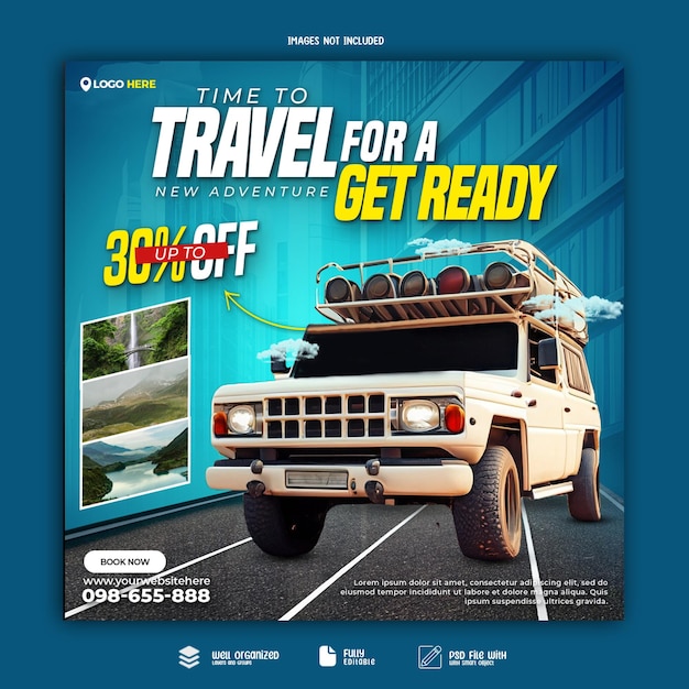 creative psd travel post design template